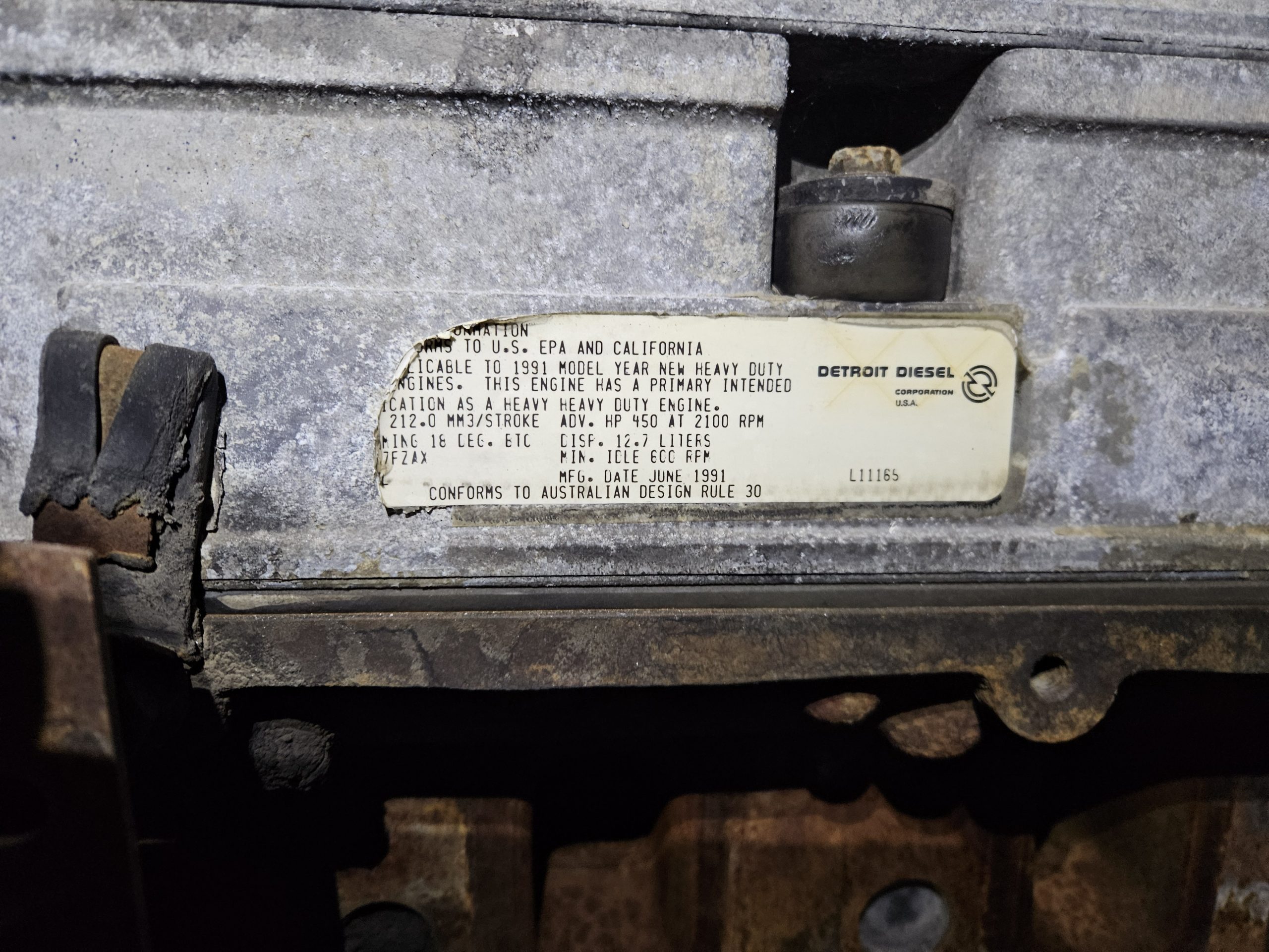 DD60-E01 — DD60 12.7L 1991 Complete Engine w/ Turbo